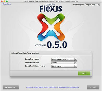 Screenshot of Apache Flex Installer