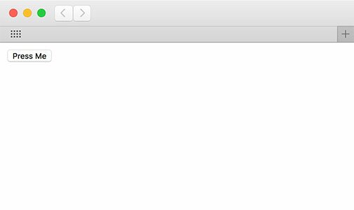 Screenshot of button that says 'Press Me' in a web browser.